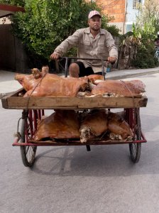 Street meat vendors. Photo by Julia Rosa Piña