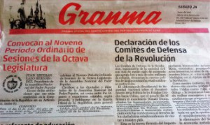Granma, the official cuban newspaper. Mario Hechevarría Driggs