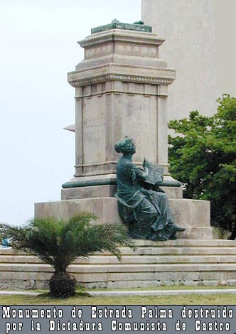 Monumento destruido de Palma Estrada en Vedado. Foto: Tania Díaz Castro